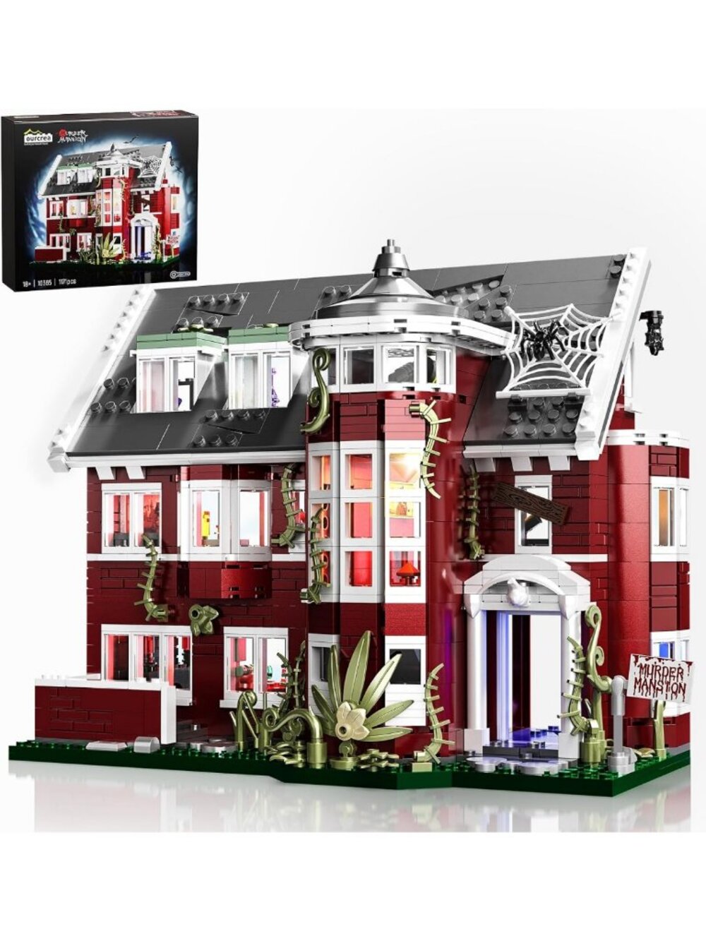 Haunted House Building Set - Compatible with Lego, Spooky Halloween Decor